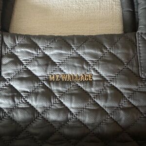 MZ Wallace Quilted Gray Shoulder Bag
